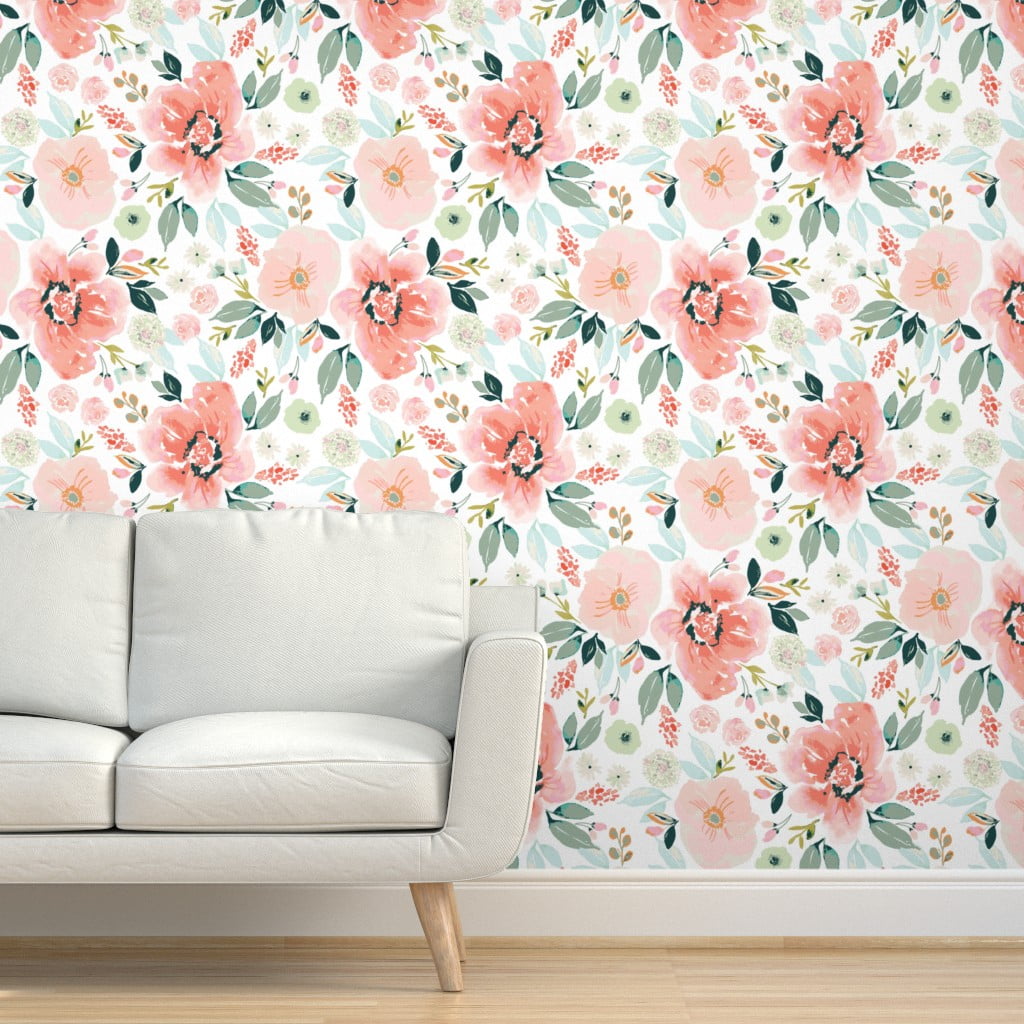 Watercolor Floral Peel and Stick Wallpaper  RoomMates Decor