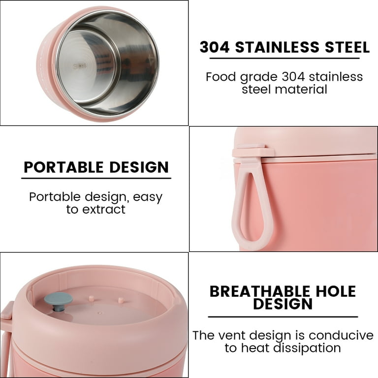 DANMO Thermos for Hot Food Kids Adult Soup Thermos 17 Ounce Stainless Steel  Insulated Food Jar with Folding Spoon Pink - Yahoo Shopping