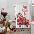 thumbnail image 5 of Valentine's Day Shower Curtain Red Love Heart Truck Bathroom Curtains with Hooks, Waterproof Fabric Rose Balloon Bow Tie Bath Shower Curtains Set for Bathroom Bathtubs Valentines Decor 72x72 Inch, 5 of 9