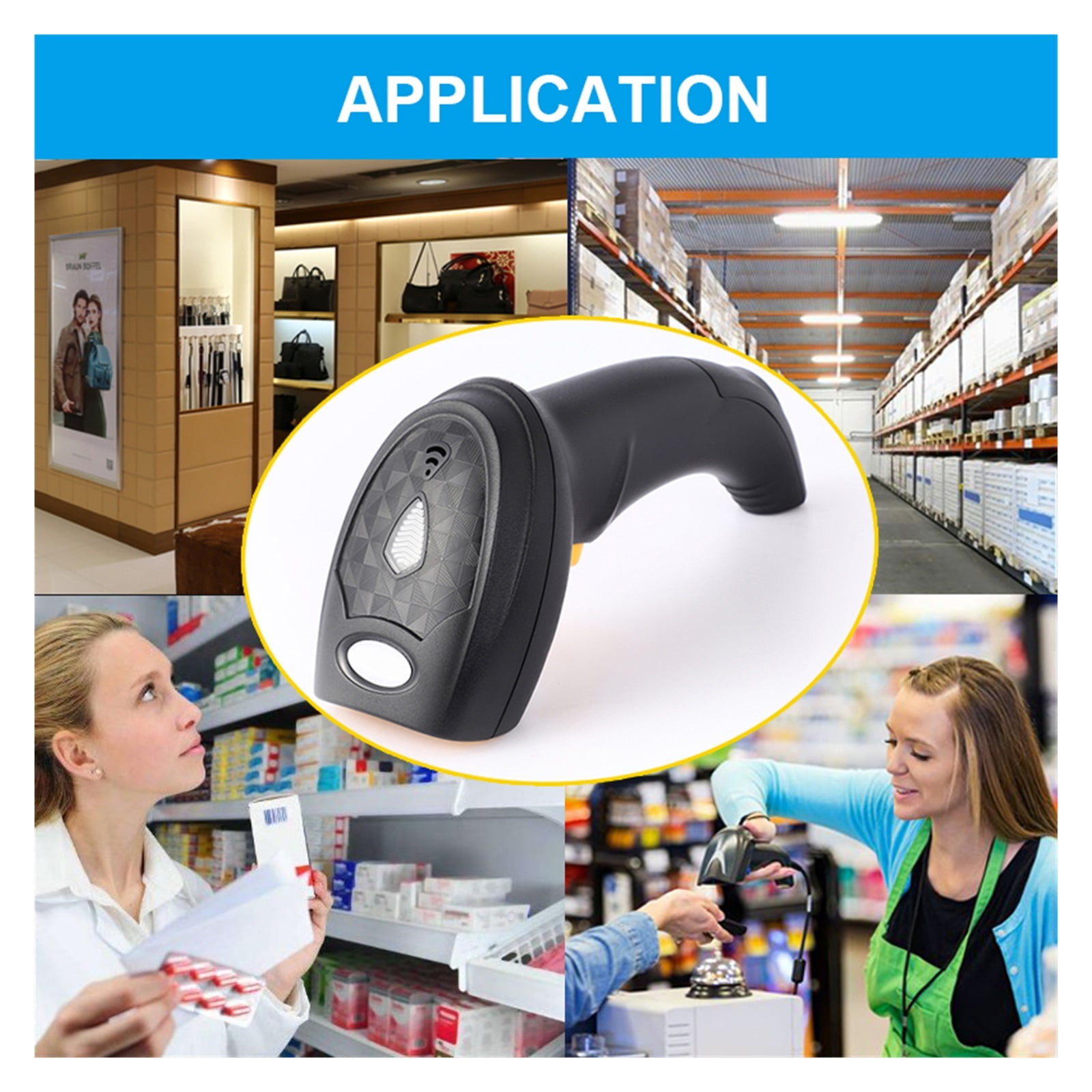 2D Barcode Scanner Handheld Barcode Scanner 1D/2D QR Bar Code Reader Receipt Portable USB Wired For Inventory POS Terminal ,Easy to Operate