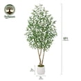 thumbnail image 4 of DR.Planzen 6ft Dense Artificial Olive Tree - Faux Olive Plant for Indoor & Outdoor Decor - Adjustable Branches - UV Resistant Realistic Olive Tree in White Planter, 4 of 11