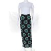 Pre-owned|Paco Rabanne Womens Back Slit Knit Metallic Floral Print Maxi Skirt Black Medium