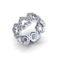 thumbnail image 2 of Natural 1.45Ct Round Cut Diamond Alternating Heart Women's Anniversary Wedding Eternity Band Ring Solid 10k White Gold G-H I1, 2 of 3