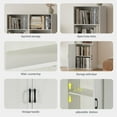 thumbnail image 2 of ANHDAH Tall Bookcase with Doors, 4 Tier Modern Bookshelves with Storage for Home Office, Living Room, RetroWhite, 2 of 7