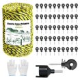 thumbnail image 1 of Electric Fence Polywire 660ft, with 50 Electric Fence Insulator and 1 Pcs Insulator Socket Tool, High Conductivity Weatherproof Rust Resistance 6 Steel Strands Electric F, 1 of 7