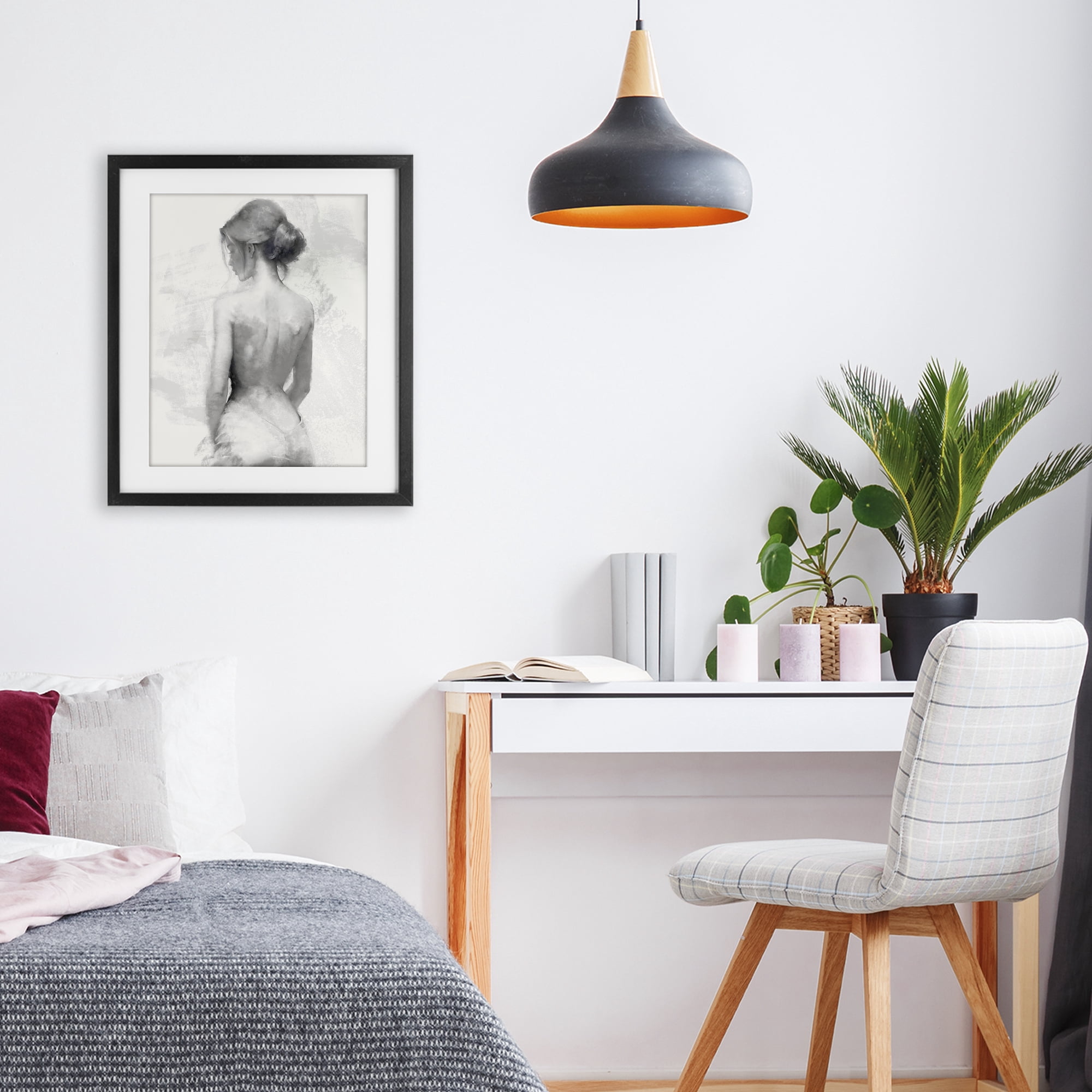 Stupell Industries Mine Elegant Figure Black Framed Print Under Glass, design by Kim Allen