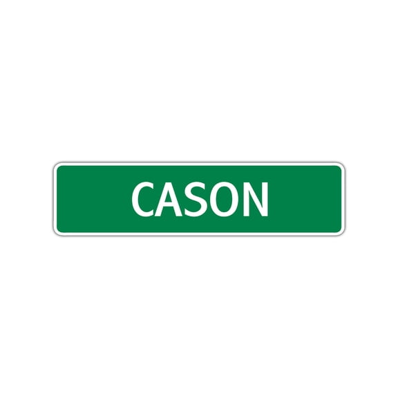 Cason Boys Children Name Letter Printed Label Indoor Outdoor Wall Plaque Decoration Aluminum Sign 4"x18"