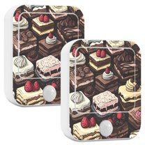 Yayeee 2-Pack Plug in LED Night Lights with Light Sensors Motion Detectors, Black Chocolate Cakes
