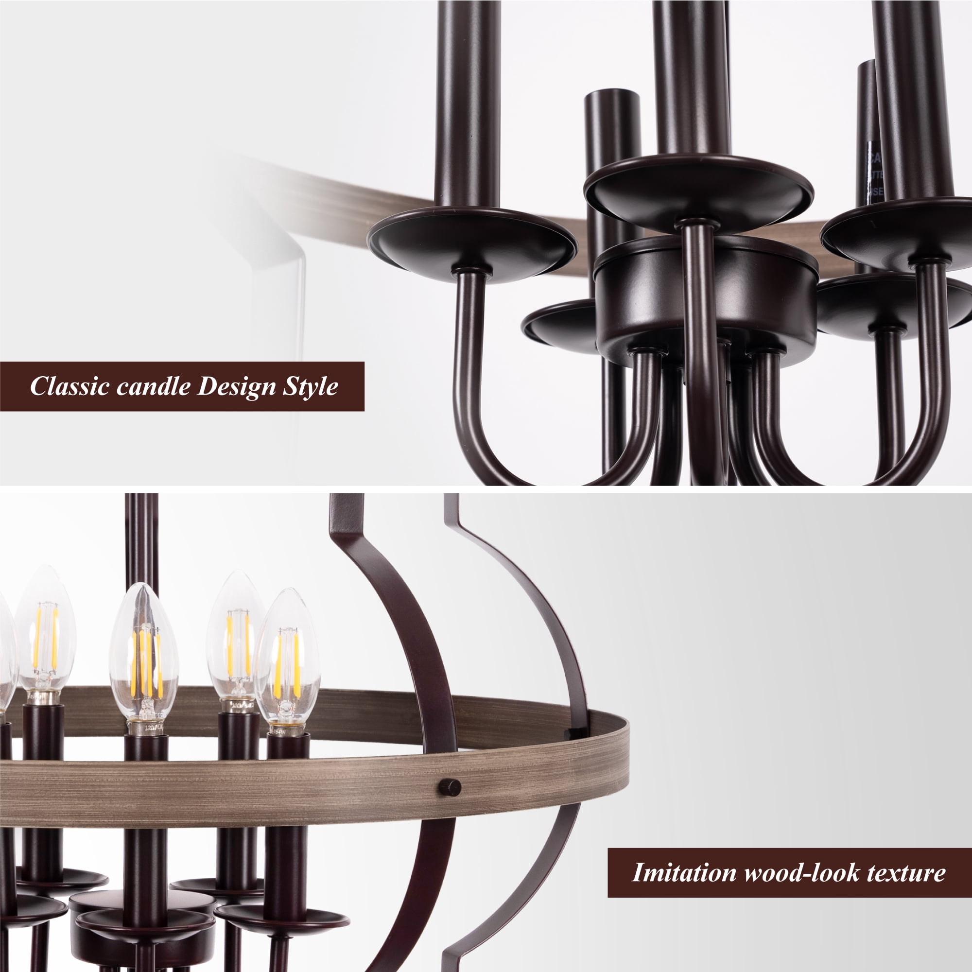 WAMPAT Industrial Pendant Lighting Fixture, Flexible Chandelier Hanging ，5 Light Ceiling Lamp
