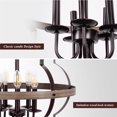 thumbnail image 5 of WAMPAT Industrial Pendant Lighting Fixture, Flexible Chandelier Hanging ，5 Light Ceiling Lamp, 5 of 6