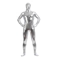 thumbnail image 2 of Cxenplz Unisex Metallic Bodysuit Full Cover Hood Adult Shiny One Piece Spandex Body Suit Bodysuit Costume, 2 of 6