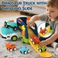thumbnail image 6 of Toddler Toys for Boys 2 3 4 5+ Years Old, Dinosaur Toy Cars with Lights & Sounds, Toy Trucks Car for Boys, Pull Back Cars Baby Toys, 5 in 1 Car Carrier Truck Toy Sets, Best Birthday Christmas Gifts, 6 of 9