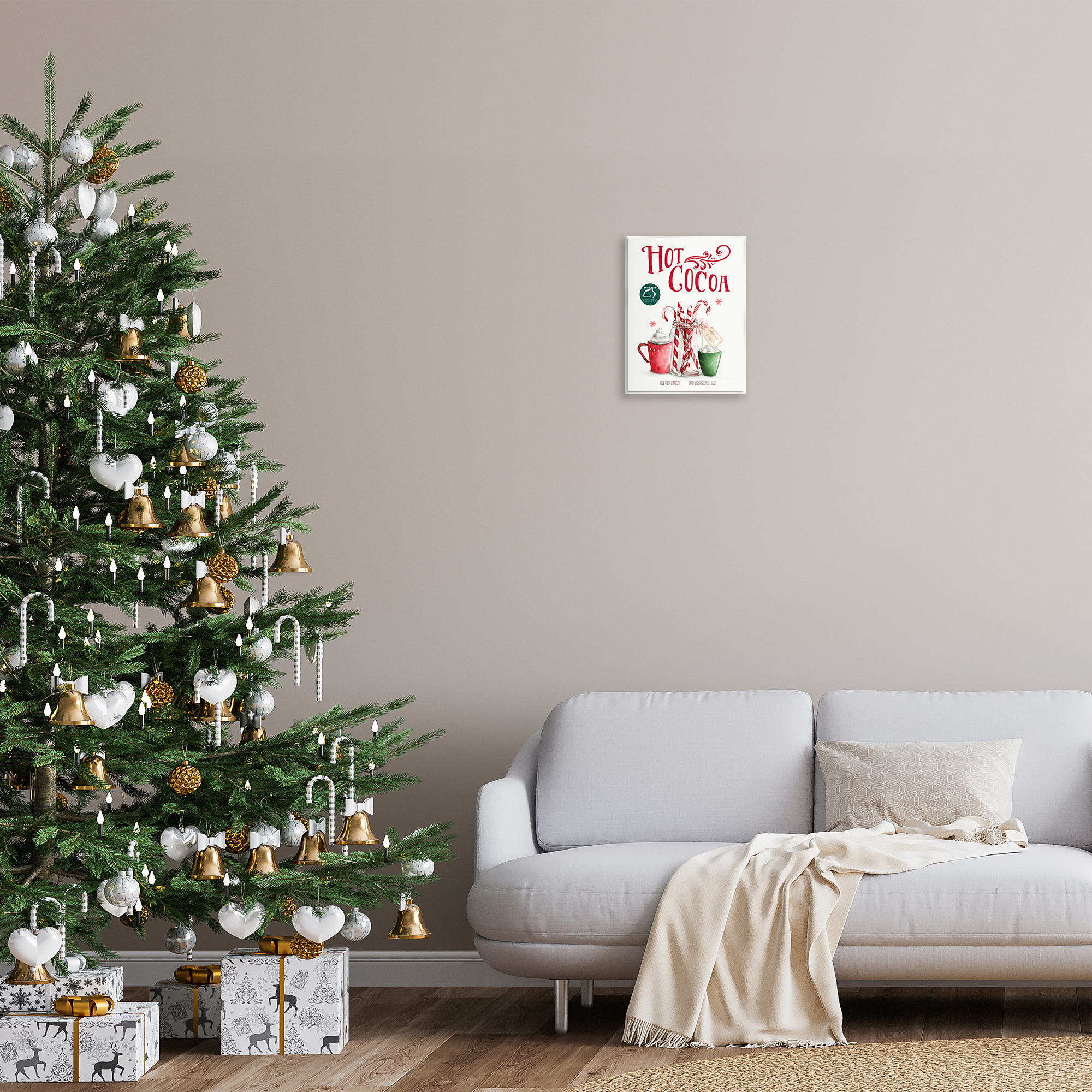 Stupell Industries Vintage Winter Hot Cocoa Holiday Painting Unframed Art Prints Wall Art, 11 x 14