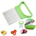 thumbnail image 4 of 1pc Stainless Steel Cutter Slicer Gadget, Meat Onion Fork Slicing Helper, Multipurpose Vegetable Slicer, Kitchen Tool, 4 of 5