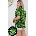 thumbnail image 2 of LA LEELA Women's Blouses Summer Button Down Short Sleeve Beach Party Vacation Versatile Hawaiian Shirt Cute Tops For Women S Leaves, Green, 2 of 4