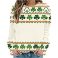 thumbnail image 6 of Womens St Patricks Day Sweatshirts Crew Neck Loose Holiday Green Print Shirts Casual Comfy Pullover Tops (M, Green M), 6 of 7