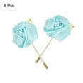 thumbnail image 3 of 6 Pcs Groom Boutonnieres Rose Boutonnieres Pins for Men Wedding Anniversary Formal Dinner Party Light Green, 3 of 5