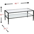 Jumpluff Metal/Glass Rectangular Open Shelf Coffee Table, Distressed