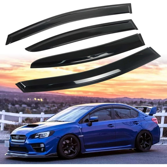 waltyotur 4-Pack Side Window Visor Vent Shade Rain Guard Deflectors Replacement for 2015-2019 WRX STI Sedan 4-Door