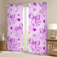 thumbnail image 2 of Manfei Cute Purple Bowknot Blackout Curtains,Cartoon Cute Bow Window Curtains Pack of 2 (38x45 Each), 2 of 6