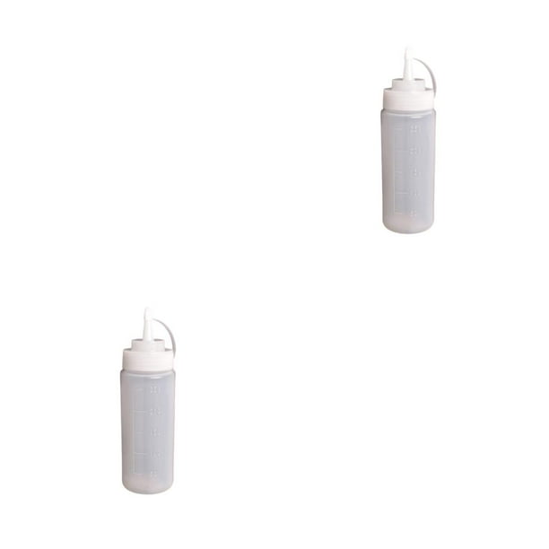 Yuarrent Botella de escala exprimible de 250ml, almacenamiento de condimentos de aceite de plástico, barra de comedor, cocina, dispensador de Blanco 2piezas