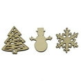 thumbnail image 2 of Set of 3 Miniature Christmas Unfinished Wooden Shapes Craft Cutouts, 2 of 3