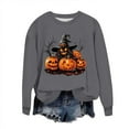 thumbnail image 2 of Womens Sweatshirts Plus Size Halloween Printed Long-sleeved Round-neck Loose Casual Sweatshirt,Tops for Women, 2 of 6
