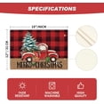 thumbnail image 6 of mubwai Red and Black Buffalo Plaid Truck Merry Christmas Placemats Set of 6, 12x18 Inch Xmas Tree Winter Table Mats for Party Kitchen Dining Decoration, 6 of 6