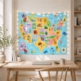 thumbnail image 5 of Illustrated United States Map Tapestry Wall Hanging, 5 of 7