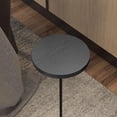 thumbnail image 3 of Round Side Table for Small Spaces, Modern Accent End Tall Martini Drink Table with Metal Weighted Pedestal Base Furniture for Living Room, Dorm, Home Office Bedroom, 3 of 6