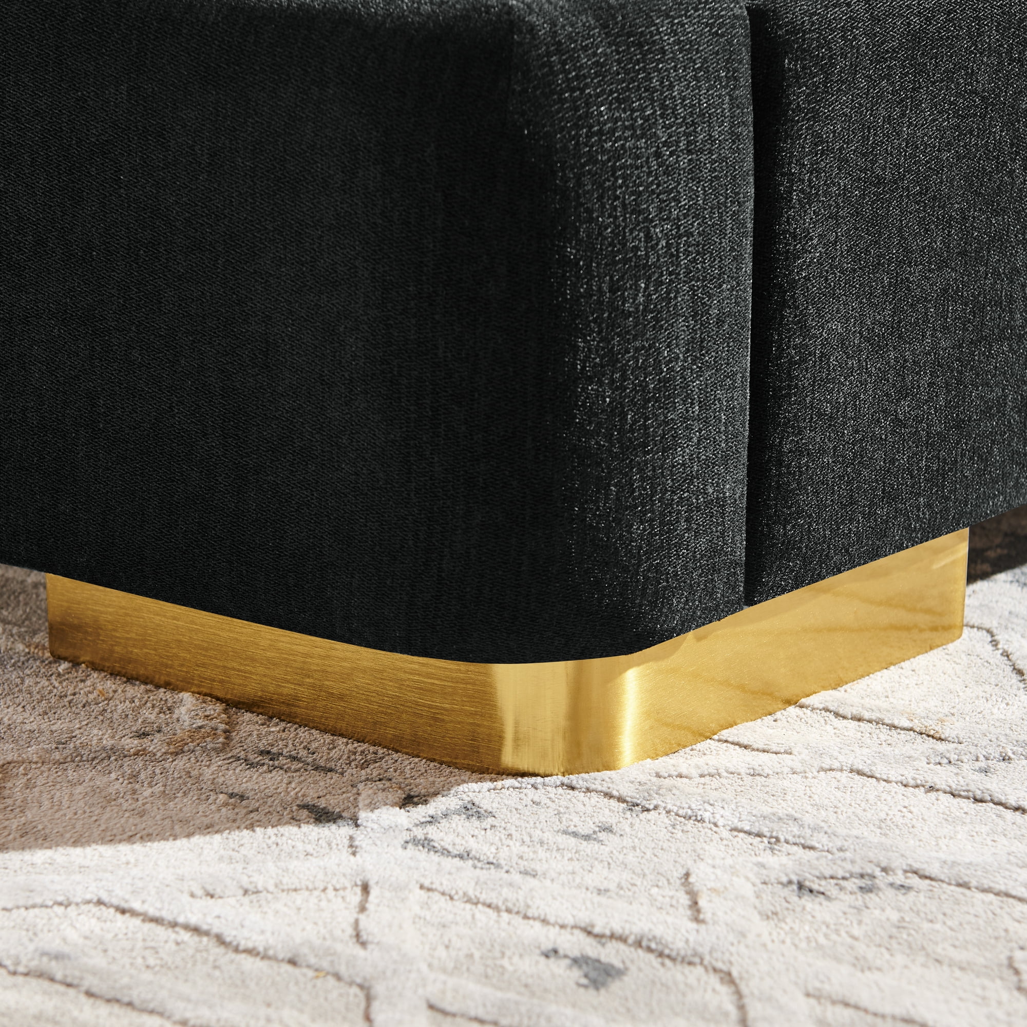 Queen Size Platform Bed with Extra Large Curved Headboard in Black
