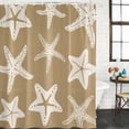 thumbnail image 3 of Shower Curtain Bathroom Set Retro Brown Starfish on Linen Waterproof Fabric Shower Curtains with Grommets&Hooks, Underwater World Privacy Bath Curtain for Bathtub 72x72in, 3 of 9