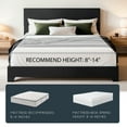 thumbnail image 7 of Einfach Queen Size Black Leather Upholstered Bed Frame with Adjustable Headboard, No Box Spring Needed, Low, 7 of 7