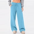 thumbnail image 5 of HAJWOH Winter Thermal Sweatpants Women's Wide Leg Straight Fit Warm Fleece Lined Sweat Pants with Pockets, 5 of 5