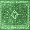 thumbnail image 1 of Ahgly Company Indoor Square Medallion Emerald Green Traditional Area Rugs, 4' Square, 1 of 4