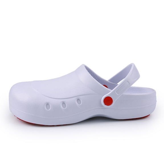 Ticikt Men and Women Work Shoes Non Chef Shoes Work Clogs for Restaurant Oil Kitchen Shoes,Color:White,Size:10