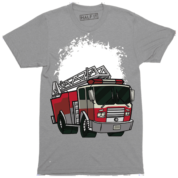 Fire Truck Over A White Grunge Background Men's T-Shirt