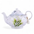 thumbnail image 6 of STP GOODS Lily of the Valley Bone China Teapot in Gift Box 33.8 fl oz (1 L) Floral Kitchen Teapot for Loose Tea Bone China Tea Pot Tea Brewer Tea and Coffee Pot Kettle for Blooming Teas, White Green, 6 of 6
