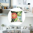 thumbnail image 5 of BANET Kids Botanical Pillow Covers Set of 2 Tropical Palm Leaves Fruits Printed Decorative Square Throw Pillow Covers Cartoon Plants Green White Soft Cushion Covers for Living Room Couch Sofa 22x22in, 5 of 7