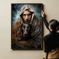 thumbnail image 4 of German Shorthaired Pointer Gift - Dogs Breeds Canvas Wall Art - Man Hugging Dog vintage decor - Gallery Wrap Modern Home Art - Gift For Men| Ready to Hang - 16x24 inches, 4 of 4
