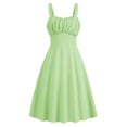 thumbnail image 4 of Vestido de verano con tirantes finos y corte en A para mujer: diseño elegante y ajustado, tejido elástico, adecuado para fiestas y ocasiones informales., 4 of 4