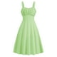 thumbnail image 4 of Vestido de verano con tirantes finos y corte en A para mujer: diseño elegante y ajustado, tejido elástico, adecuado para fiestas y ocasiones informales., 4 of 4