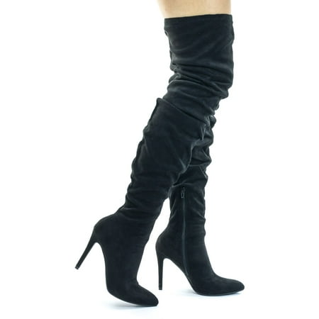 - Karat by Paprika, Pull On Over The Knee, Thigh High, High Stiletto Heel Dress Boots