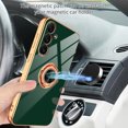 thumbnail image 4 of Slim Electroplated Plating TPU Ring Stand Case for Samsung Galaxy S24,Dteck Shockproof Rubber Case Built-in 360° Ring Holder Magnetic Back Cover for Galaxy S24,Darkgreen, 4 of 6