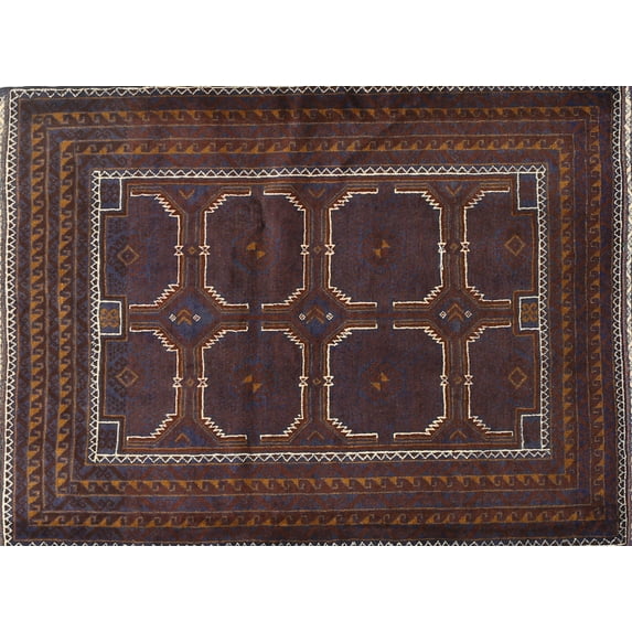 Ahgly Company Indoor Rectangle Traditional Bakers Brown Persian Area Rugs, 5' x 8'
