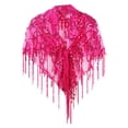 thumbnail image 2 of fenteer Women Shawl Wrap Comfortable Sequin Evening Cape Wrap for Summer Party Dance Rose Red, 2 of 8