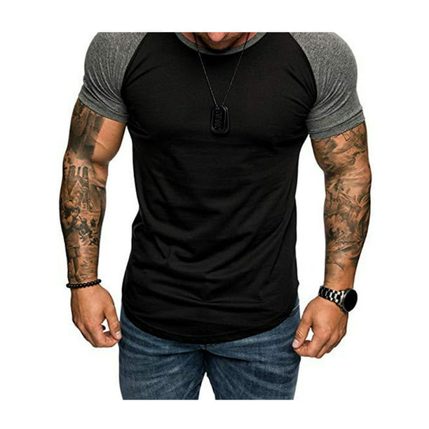 Dewadbow - Dewadbow Men Short Sleeve Gym T-Shirt Bodybuilding Slim Fit ...