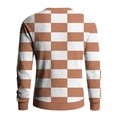 thumbnail image 7 of Men's Round Neck Long Sleeve Ribbed Knit Plaid Pullover, Sweater for Fall Winter, Casual Style and Holiday Gatherings,Watermelon Red,2XL, 7 of 7