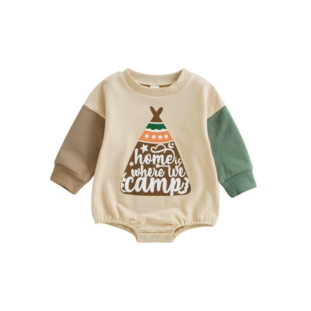 

Meihuida Infant Baby Girls Boys Romper Letter Print Contrast Color Long Sleeve Round Neck Jumpsuits Autumn Winter Bodysuits