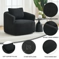 thumbnail image 6 of Swivel Accent Chair,360° Round Upholstered Armchair with One Soft Pillow,Teddy Fleece High-Resilience Sponge Single Sofa for Living Room, Bedroom, Apartment,No Assembly,Black, 6 of 12